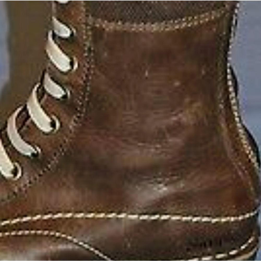 Rare Hippie Tall Brown riding Boot's genuine leather with canvas and zipper - Picture 2 of 11